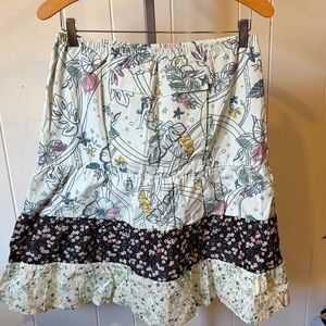 Custo Barcelona Multicolor Floral A-Line Skirt With Mermaids NWT Size 6 US